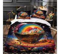 Duvet Cover Sets Super King Size Planet Plants Boy Man Bedding Set with Zipper Fantasy Art for Kids Teens 3 Pieces Microfiber Comforter Cover 3D Quilt Cover