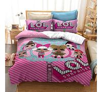 Duvet Cover Sets Surprise Lol Pink Girl - Perfect Single King Size Bedding Sets with Pillow Cases & Breathable Anti-mite Winter (pink 05,Double(200x200cm))