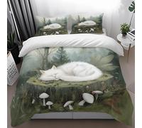 Duvet Cover Sets White Cat Plant Super King Duvet Set Microfiber Soft Bedding Hidden Zipper Closure Washable Superking Bedding Set Includes Pillow Cases 2 Pack 50x75 cm