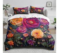 Duvet Cover Sets Yellow Purple Orange Super King Duvet Set Microfiber Soft Bedding Hidden Zipper Closure Washable Superking Bedding Set Includes Pillow Cases 2 Pack 50x75 cm