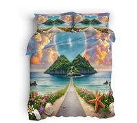 duvet cover single Beautiful Island Highway super king size duvet cover sets Hidden zip closure on soft microfiber bedspread with all-season dual print design