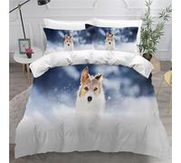 Duvet Cover Single Size Jack Russell Terrier Printing Bedding Set Lightweight Luxury Bedroom Decor 3Pcs Dog Animal Soft Microfiber Comforter Cover With Zipper Closure+2 PillowCases