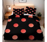 Duvet Cover Single Size Polka Dots Pink Bedding Set Soft Comforter Microfiber With 2 Pillowcases 50x75cm Circle Art 3D Printed Quilt Cover With Zipper Closure For Kids Aldult