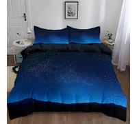 Duvet Cover Small Single Durable Hypoallergenic Microfiber, Stars Twinkling Night Sky Mountains, Bedding Set, 2Pcs Quilt Cover 120 x 150 cm with 1 Pillowcase, for Kids Teens Girls Boys, All Season