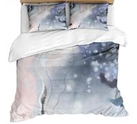 Duvet Cover Super King Size, 3 Pieces 3D Pink And Blue Dreamy Watercolor Colorful Art Graffiti Pattern Kids Adults Winter Bedding Set, Ultra Soft Microfiber Christmas Quilt Cover 260X220Cm + 2 Pill