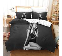 Duvet Cover with 2 Pillowcases Ariana Grande Bedding with Zipper Microfiber Double Size Bedding Set (Style 04,200x200cm(Double))