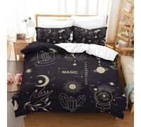 Duvet Covers 3d Witchcraft Symbols Set Theme,Easy Care, Art Style 3D Printed Quilt Cover And Pillowcases, Bedding Set with Hidden Zipper Closure Comforter Microfiber for Teens And Adults Double（200x20