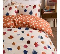 Duvet Day Astrid Duvet Cover Set - Reversible Ultra Soft Brushstroke Polka Dot Bedding Set (Multi/Orange - Single)