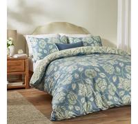 Duvet Day Camellia Duvet Cover Set - Reversible Floral Printed Bedding with Tranquil Blooms & Soft-Touch Fabric (French Blue - Double)