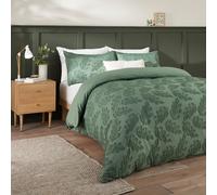 Duvet Day Seville Leaf Duvet Cover Set - Tufted Soft Touch Leaf Design with Easy-Care Finish (Green - King)