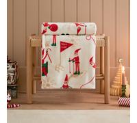 Duvet Day Elfie Printed Fleece Throw in Cream | Size: 140 cm x 180 cm Duvet Day Cream 140 cm x 180 cm