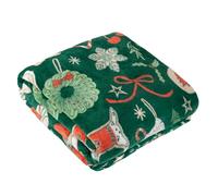 Duvet Day Festive Treats Throw - Festive Christmas Fleece Blanket with Gingerbread and Candy Print (Emerald - 130x150cm)