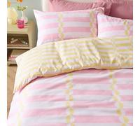 Duvet Day Lottie Duvet Cover Set - Reversible Ultra Soft Vibrant Geometric Bedding Set (Yellow/Pink - Single)