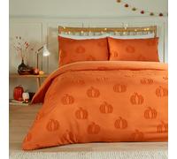 Duvet Day Pumpkin Fields Duvet Cover Set - Ultra Soft Cosy Autumn Tufted Bedding (Multicolour - Double)