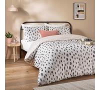 Duvet Day Robi Duvet Cover Set - Contemporary Spotted Polka Dot Design with Soft Touch Fabric (Linen/Charcoal - Double)