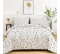 Duvet King Bed Quilt All Year Round Luxury Simple Floral Fresh And Clean Soft Touch Machine Washable Cosy and Lightweight Quilt, Reversible Comforter White