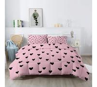 Duvet King Size Bed Quilt All Year Round Luxury Simple Heart-Shaped Polka Dot Soft Touch Machine Washable Cosy and Lightweight Quilt, Reversible Comforter Pink