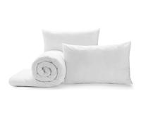 Duvet & Pillows Set Small Double Hypoallergenic Pillows & All Year Duvet 10.5 Tog Soft Comfortable Hollowfibre Filling Breathable Quilted Set White (Small Double)
