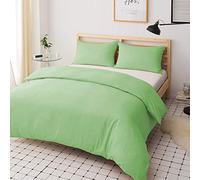 Duvet Quilt Cover Set - Poly Cotton Plain Dyed Bedding Set With Matching Pillowcases- Easy Care Machine Washable - Durable | Single Double King Super King Bed Size (Mint Green, King)