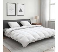 Duvet Set 220x240cm White 90% Goose Down 100% Cotton All-Season Quilted 3pc Set