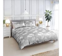 Emma Barclay Blossom - Embellished Jacquard Duvet Set in Silver - Super King