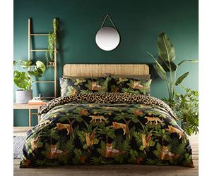 ® Duvet Set Jungle Palm Leaf Fern Tiger Cheetah Leopard Bedding Covers (Super King)