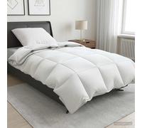 Duvet Set White 137x200cm 90% Goose Down Cotton All-Season with 80x80cm Pillow.