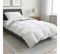 Duvet Set White 137x200cm Cotton Cover 90% Goose Down 310GSM All-Season+ Pillow