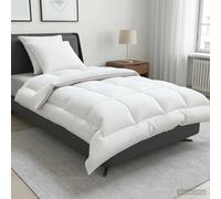 Duvet Set White 155x220cm CottonCover Wool/Microfiber 450GSM 3pc Winter 2Pillows