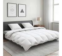 Duvet Set White 220x240 cm 90% Goose Down 100% Cotton Cover 2 Pillows All-season