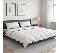 Duvet Set White 220x240 cm 90% Goose Down 100% Cotton Summer Washable 2 Pillows