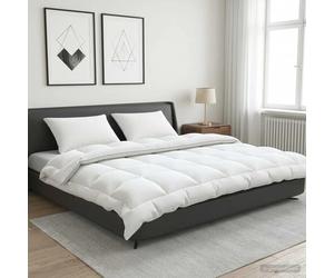 Duvet Set Winter 220x240cm White 100% Cotton Cover 50% Wool 50% Microfiber +2pcs