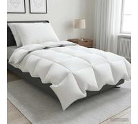 Duvet Set Winter White 135x220cm 90% Goose Down 100% Cotton 2Pillows 300GSM Warm