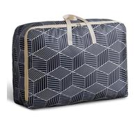 Duvet Storage Bag with Zips, 84L Large Moving Bag, Large Thickened Storage Bag Waterproof Heavy Duty Oxford Laundry Bags, Duvet Bag Underbed Storage Bags, Clothes, Quilt, Blankets (Black Stereo)