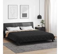 vidaXL Summer Duvet Black and Taupe 220 x 200 cm Microfiber