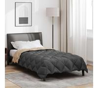 vidaXL Winter Duvet Anthracite and Taupe 135 x 200 cm Microfiber
