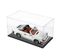 DuvinDD Acrylic Display Case for LEGO Ayrton Senna for Lego Williams f1 Car for LEGO Star Wars Ships, Clear Acrylic Display Box for Collectibles Dustproof Protection Showcase(40x20x20cm,Black Base)
