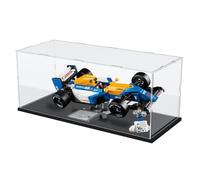 DuvinDD Acrylic Display Case for LEGO Ayrton Senna for Lego Williams f1 Car for LEGO StarShips, Clear Acrylic Display Box for Collectibles Dustproof Protection Showcase(40x20x20cm,Black Base)