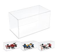 DuvinDD Acrylic Display Case for LEGO Ayrton Senna for Williams f1 Car for Star Wars Ships, Clear Acrylic Display Box for Collectibles Dustproof Protection Showcase(40x20x20cm,White Base)