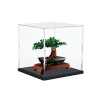 DuvinDD Acrylic Display Case for LEGO Botanicals Bonsai Tree 10281,Clear Acrylic Display Box for Collectibles Dustproof Protection Showcase(25x25x25cm,Black Base)