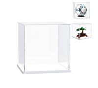 DuvinDD Acrylic Display Case for LEGO Botanicals Bonsai Tree 10281 for LEGO Editions Football Toy 43019,Clear Acrylic Display Box for Collectibles Dustproof Protection Showcase(25x25x25cm,White Base)