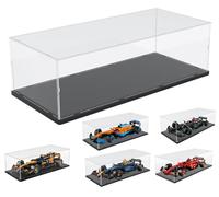 DuvinDD Acrylic Display Case for LEGO F1 Ferrari McLaren Mercedes Red Bull | Clear Acrylic Display Box for Collectibles Dustproof Protection Showcase,70x30x20cm,Black Base
