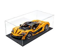 DuvinDD Acrylic Display Case for LEGO Ferrari Daytona SP3 for LEGO Mclaren p1 for LEGO Porsche 911, Clear Acrylic Display Box for Collectibles Dustproof Protection Showcase(60x30x20cm,Black Base)