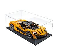 DuvinDD Acrylic Display Case for LEGO Ferrari Daytona SP3 for Mclaren p1 for Porsche 911, Clear Acrylic Display Box for Collectibles Dustproof Protection Showcase(60x30x20cm,Black Base)