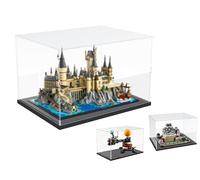 DuvinDD Acrylic Display Case for LEGO Himeji Castle 21060 for Hogwarts Castle 76419 for Lego Space 42179,Clear Acrylic Display Box for Collectibles Dustproof Protection Showcase(40x30x25cm,Black Base)