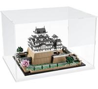 DuvinDD Acrylic Display Case for LEGO Himeji Castle Set for LEGO Hogwarts Castle for LEGO Space, Clear Acrylic Display Box for Collectibles Dustproof Protection Showcase(40x30x25cm,White Base)