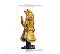 DuvinDD Acrylic Display Case for LEGO Infinity Gauntlet 76191 for LEGO Botanicals 10368,Clear Acrylic Display Box for Collectibles Dustproof Protection Showcase(15x15x35cm,White Base)