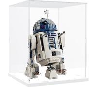 DuvinDD Acrylic Display Case for LEGO Star Wars Helmets Sets for LEGO r2d2,Clear Acrylic Display Box for Collectibles Dustproof Protection Showcase(20x20x25cm,White Base)