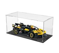 DuvinDD Acrylic Display Case for LEGO Technic Car Bugatti for Lamborghini for Koenigsegg for Toyota,Clear Acrylic Display Box for Collectibles Dustproof Protection Showcase(35x15x15cm,Black Base)
