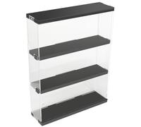 DuvinDD Acrylic Display Case Wall Mounted Funko POP Shelves, Clear Collectibles Showcase Display Cabinet with Sliding Door for Lego Figure Dustproof Hot Wheels Storage Box Black(11.8x3.3x14.8inch)